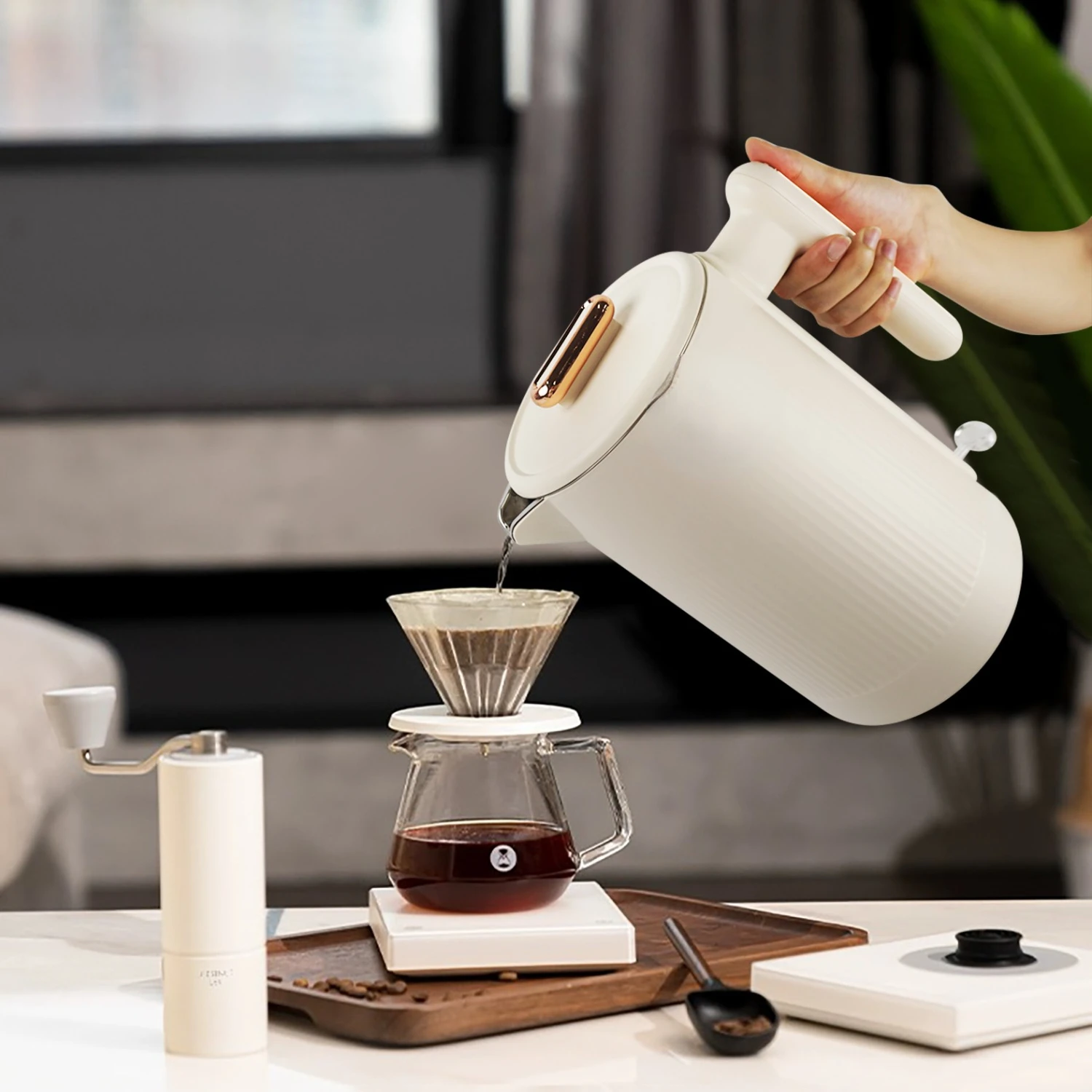 Беспроводной горшок для воды Kazama 304, порт Sten 1,8 л, большая емкость, изолированная двойная изолированная отдельная крышка, чайная и кофейная лапша, вода