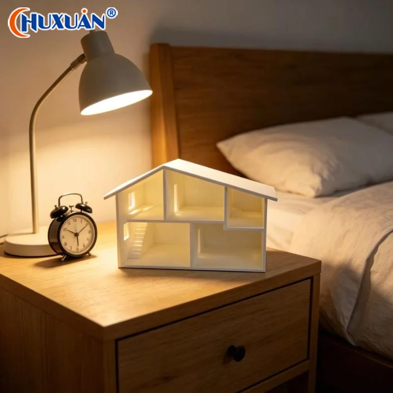 Q Unfinished White Miniature Dollhouse Model Multiple Rooms Smooth Surface For DIY Craft Kids Play