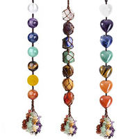 7 Chakras Natural Stones Handmade Hanging Ornament Colorful Crystals Tassels Yoga Meditation Pendant Wall Window Car Home Decor