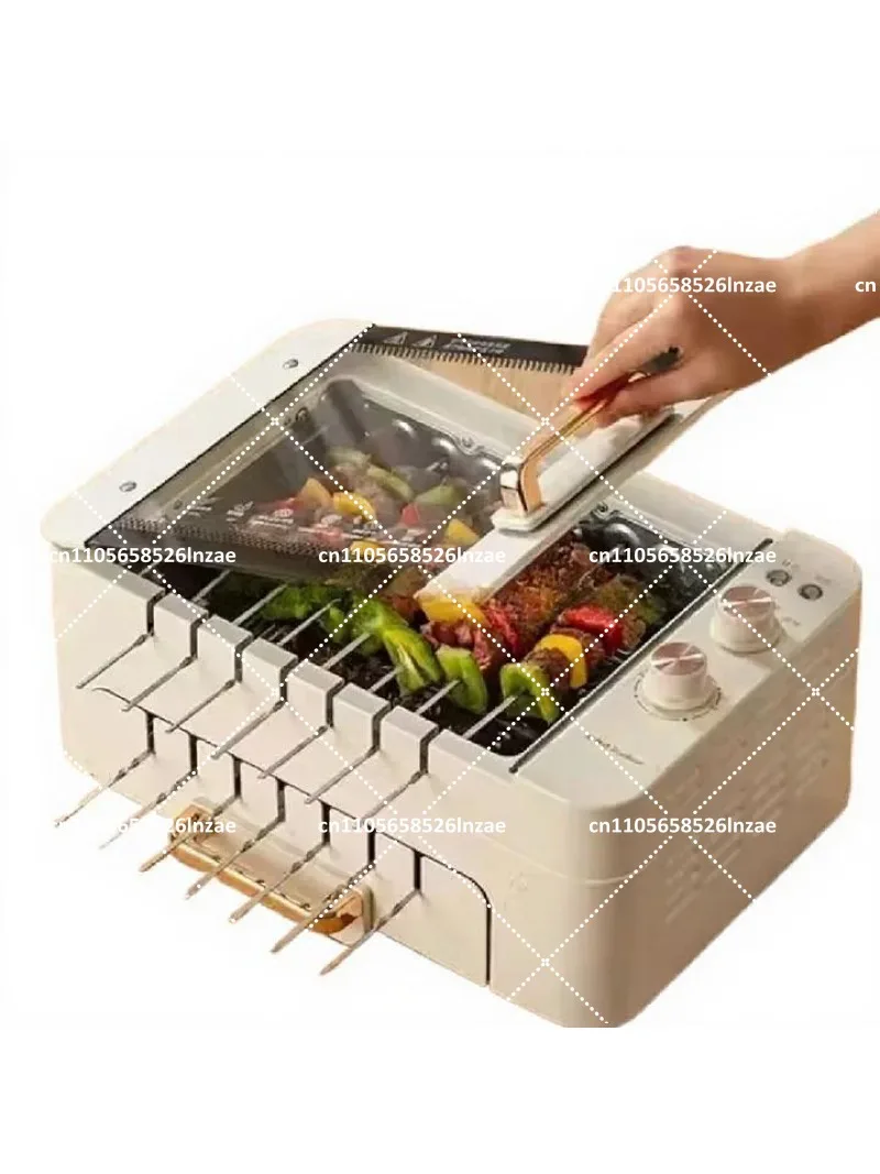 Automatic Rotating Electric Grill Indoor Home BBQ for Kabob Skewers Rotisserie Smokeless