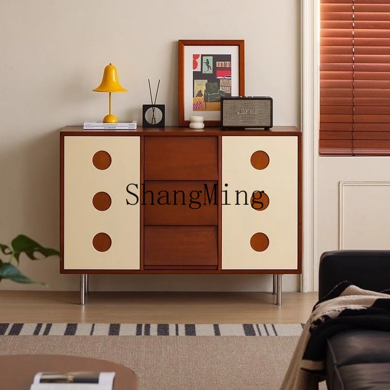 

ZYY medieval solid wood dining side cabinet living room multi-functional color matching storage locker bedroom bedside cabinet