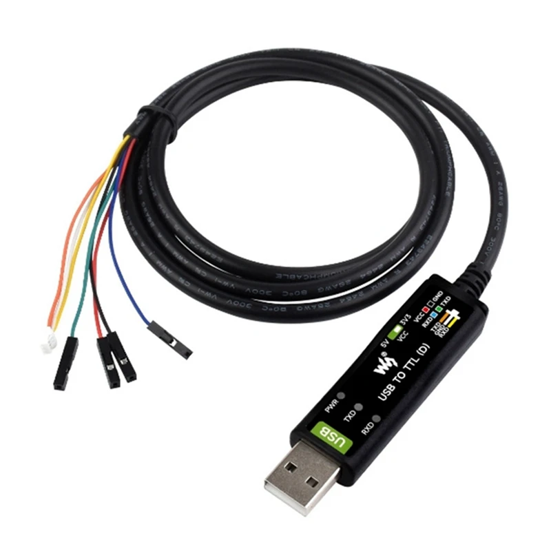 Przemysłowy kabel modułu szeregowego Waveshare USB do TTL (D) FT232RNL 300Bps-3Mbps dla Raspberry Pi 5 moduł debugowania portu szeregowego