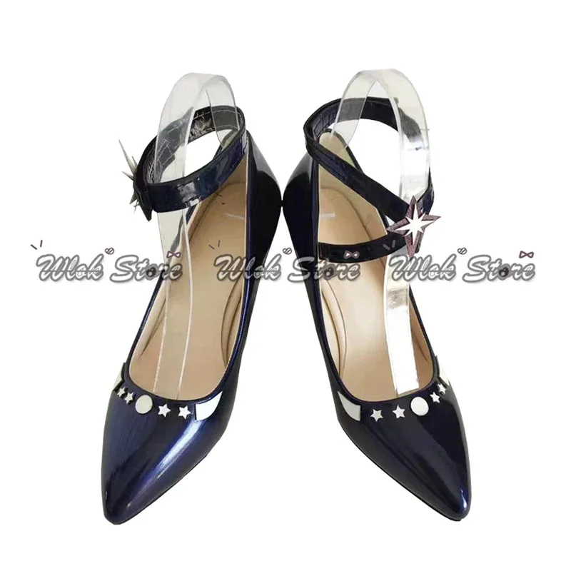 لعبة هونكاي ستار رايل روبن كوسبلاي كعب عالي أزرق داكن 7 سنتيمتر للنساء والفتيات حفلة الهالوين كرنفال لعب الأدوار زي الأحذية ؛ 3,k8't