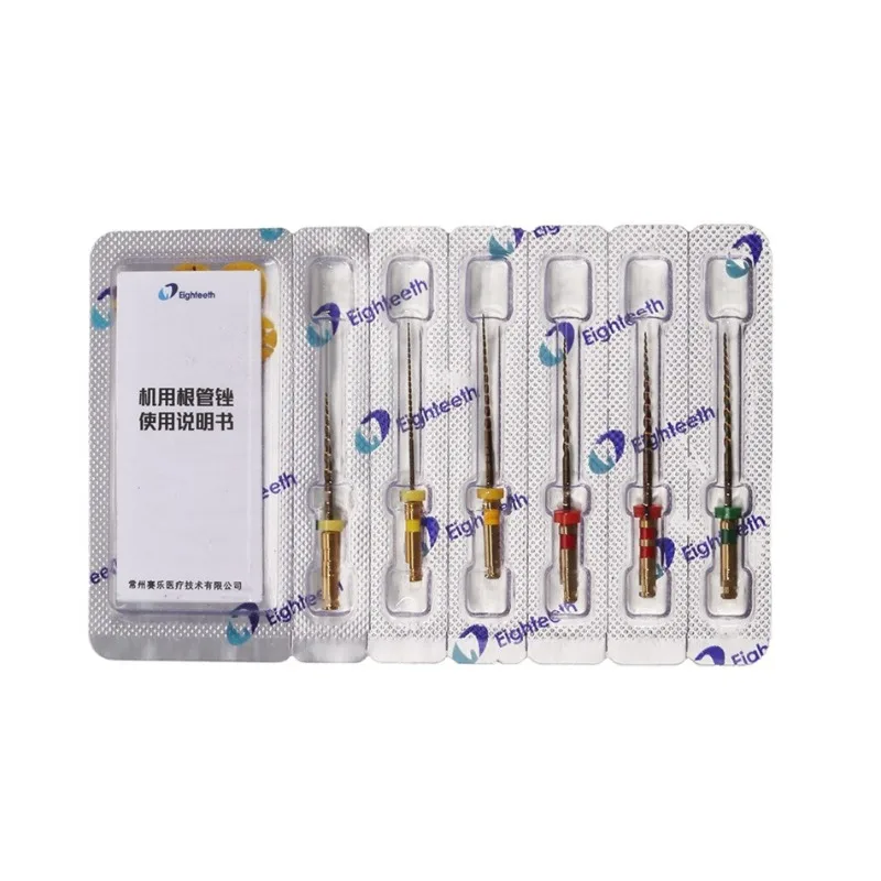 3 عبوات (18 قطعة) ملفات قناة الجذر Ni-Ti الذهبية E-FLEX ملف دوار ملفات نهاية مفتوحة للأسنان/ملفات فتح/تشكيل