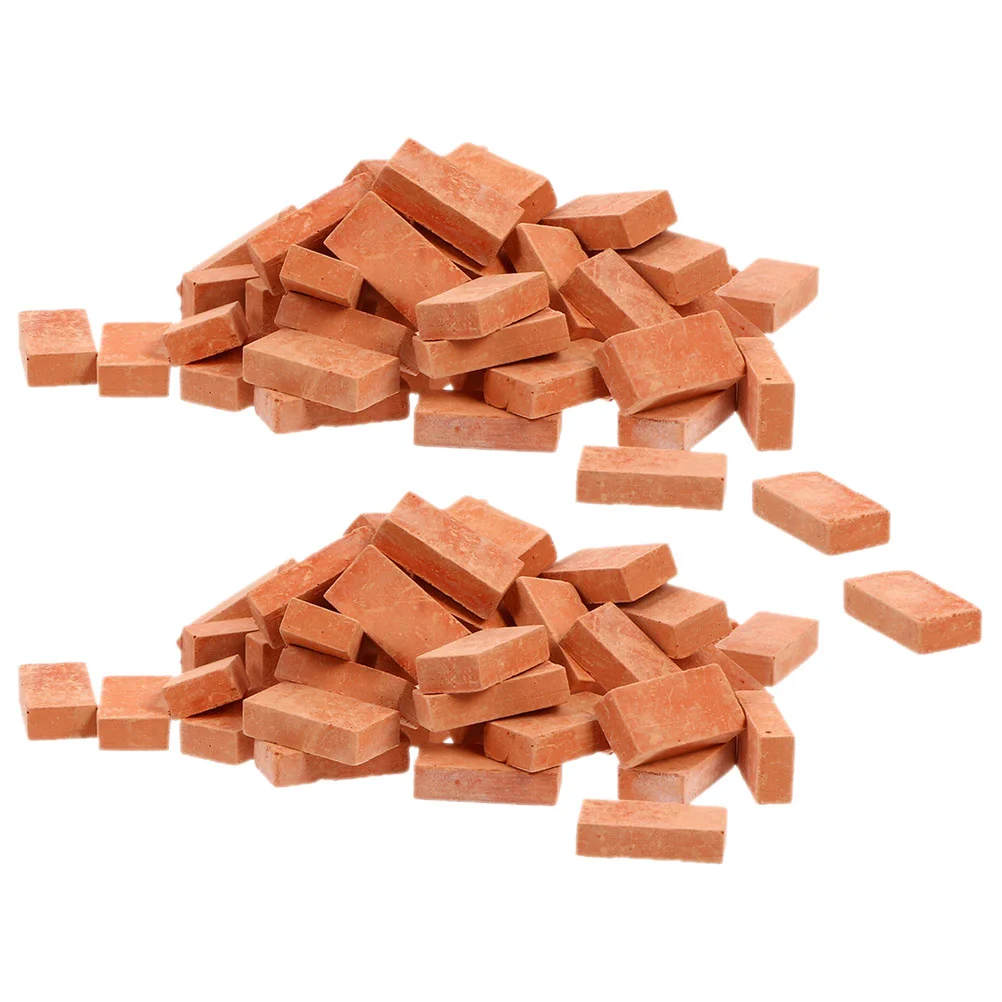 100 Pcs Building Blocks Micro Landscape Bricks DIY Constructing Toy Mini Fake Miniature Wall Dollhouse Accessories Ornament