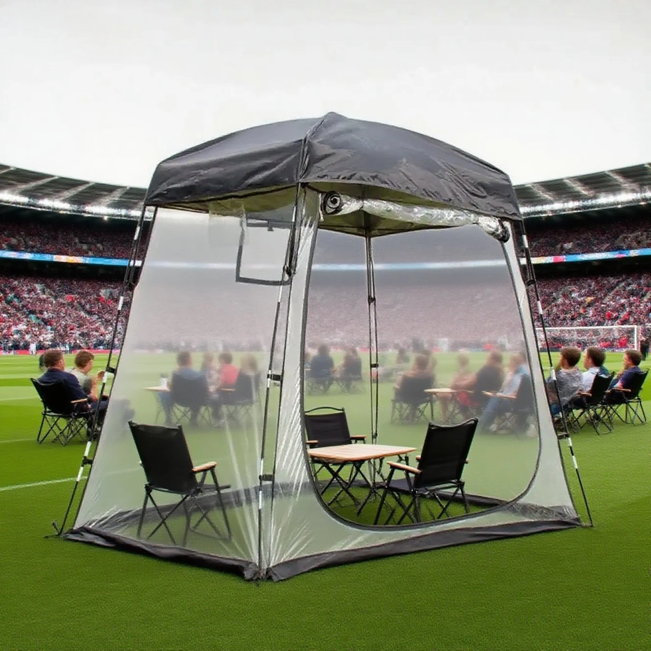 

Winter Outdoor Game Viewing Tent with Rainfly(3-4 Person) - Clear Walls for Unobstructed Sight, Keeps Warm Inside