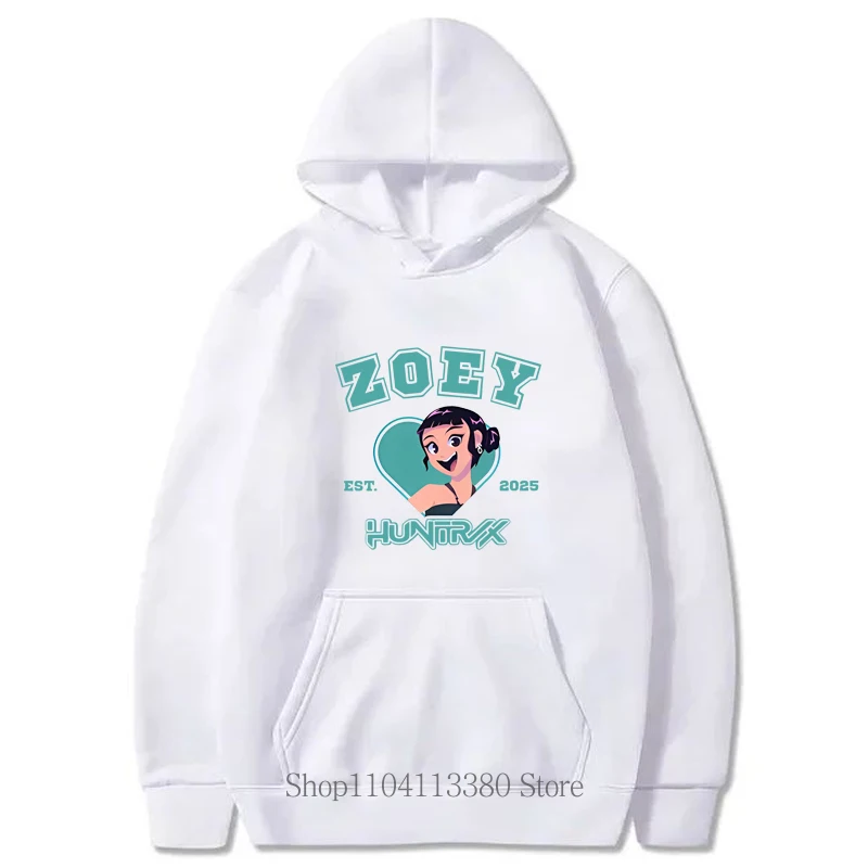 Kpop شيطان هنتر طباعة مقنعين الخريف الشتاء موضة السببية Harajuku لطيف المرأة كم طويل بلايز كنزة صوف بلوزات #4