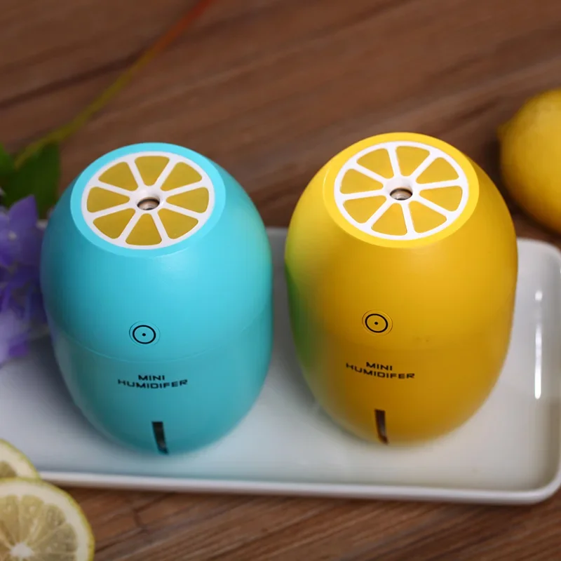 New 180ML Lemon Mini USB Portable Ultrasonic Humidifier 5V LED Light Air Purifier Mist Maker