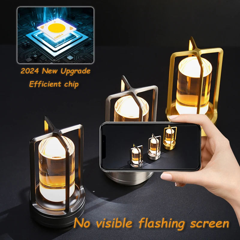 Art Deco led table lamp Rechargeable room Decoration Night light Touch Atmosphere Light USB Camping light Outdoor Home Luxury