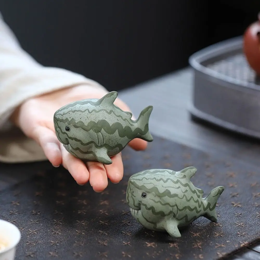 

Crafts Purple Sand Shark Tea Pet Cute Handmade Tea Statue Exquisite Miniatures Sculpture Gift