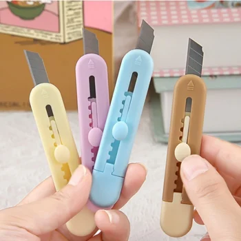 カワイイミニポケットアートユーティリティナイフ、キャンディーカラーエクスプレスボックス、ペーパーカッター、クラフトツール、オフィス、学校、文房具用品、ギフト