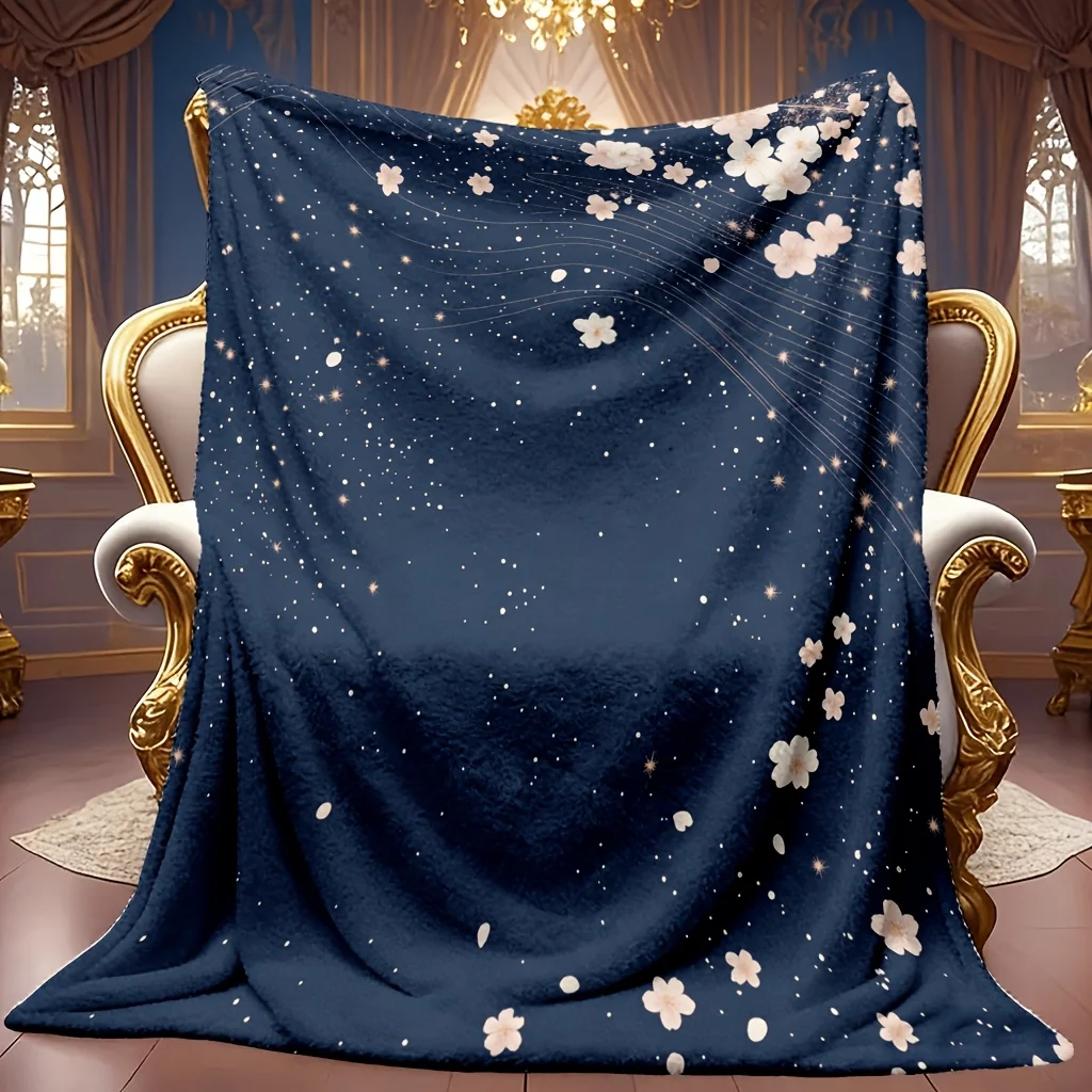 Ethereal Starry Night Warm Bed Throw Blanket Versatile Home Accent Perfect For Coffee Shop Office Supermarket Store