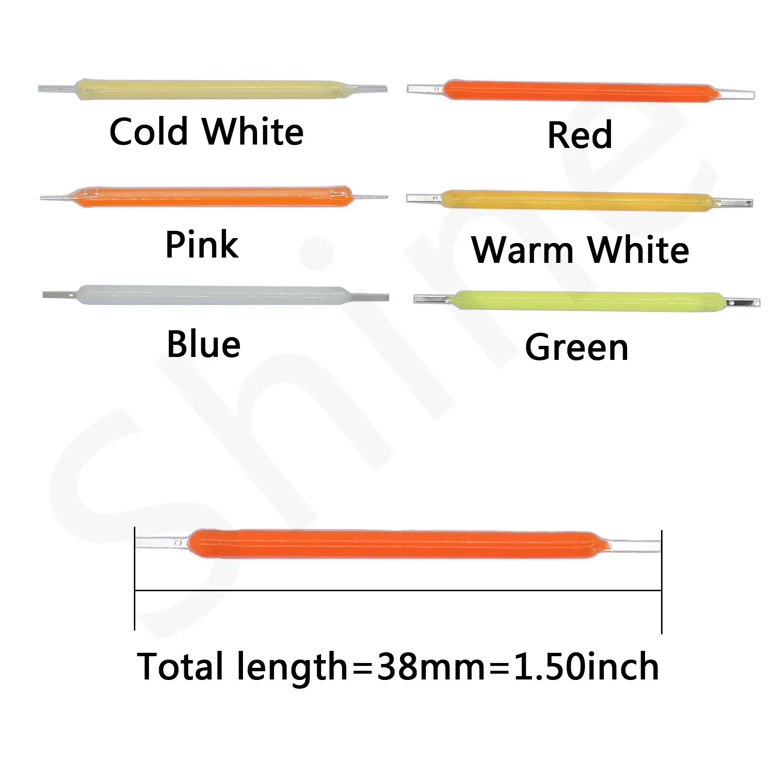 Imagem -04 - Edison Lâmpada Led Filamento Cob Chip Led Grânulo Parte da Lâmpada Luz Incandescente Acessórios Diodos Luz Diy 10 Peças Dc3v 12v 57v 38 mm