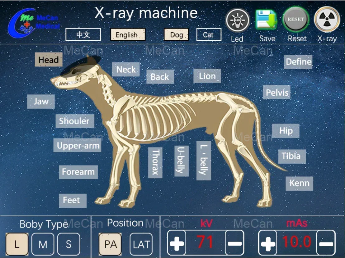 Profesjonalny System radiografii sprzęt weterynaryjny Xray medyczny sprzęt rentgenowski cyfrowy mobilny aparat rentgenowski dla weterynarza