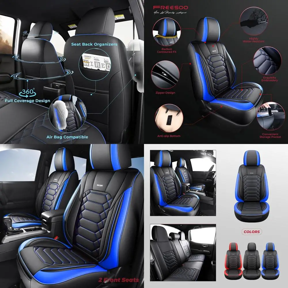 

2 передних чехла на сиденья Tacoma 2005-2023, подходят для Toyota Tacoma Double Crew Cab, чехлы на сиденья из искусственной кожи пикапа (2 шт. F