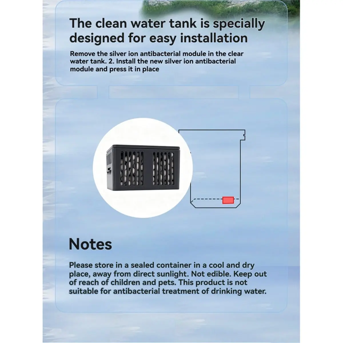 IDS-Silver Ion Module for Roborock P20/G20S Ultra/G30 U/Space Vacuum Cleaner Accessories Dirty Water Tank Deodorizing Ion
