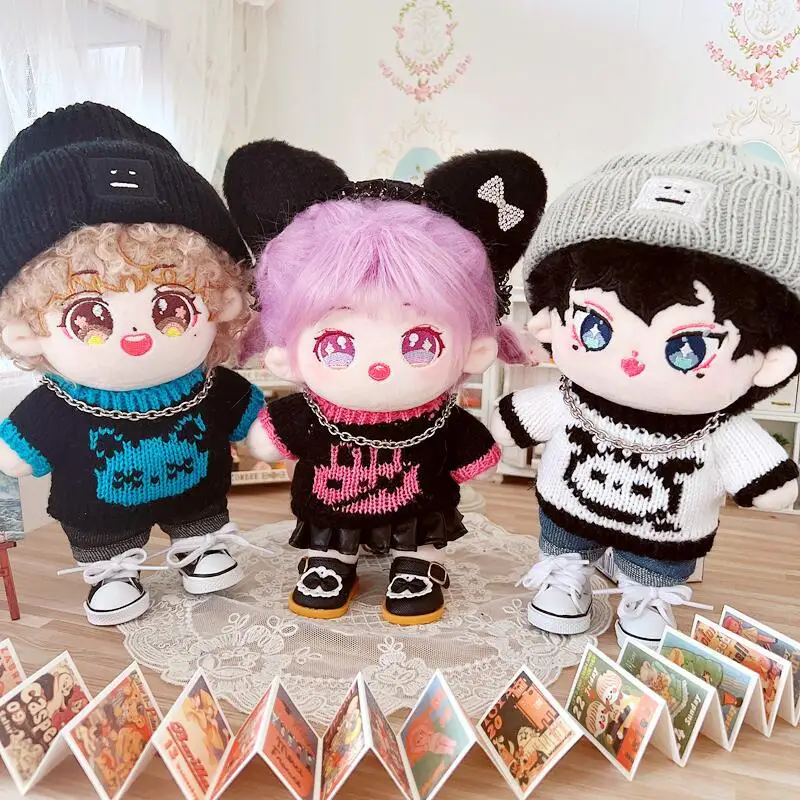 

20CM Doll Clothes 23 Style Sweater+Glasses Dress Up Cute Plush Doll Accessories Cool Stuff Kpop EXO idol Doll Fans DIY Gift