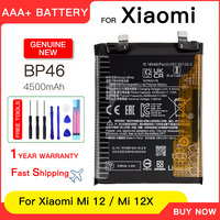 Genuine BP46 4500mAh Battery For Xiaomi Mi 12 / Mi 12X mobile Phone replacement batteries batteria+Free tools