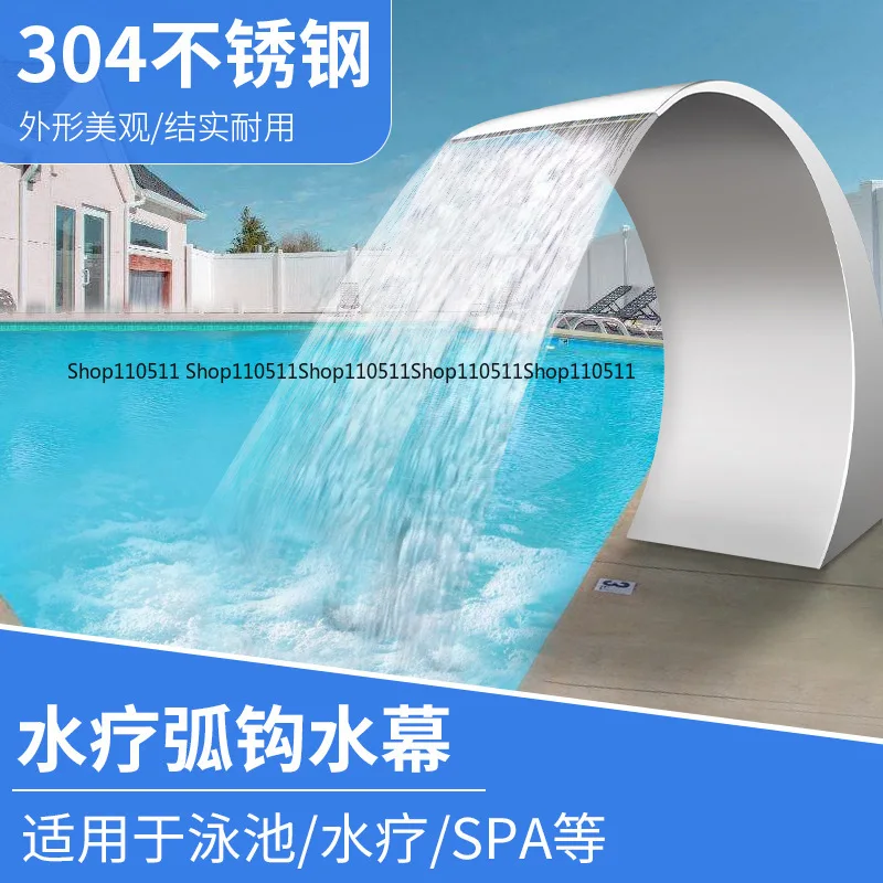 40x20cm 304 Stainless Steel Waterfall Pool, Decorative Fountain for Garden and Swimming Pool