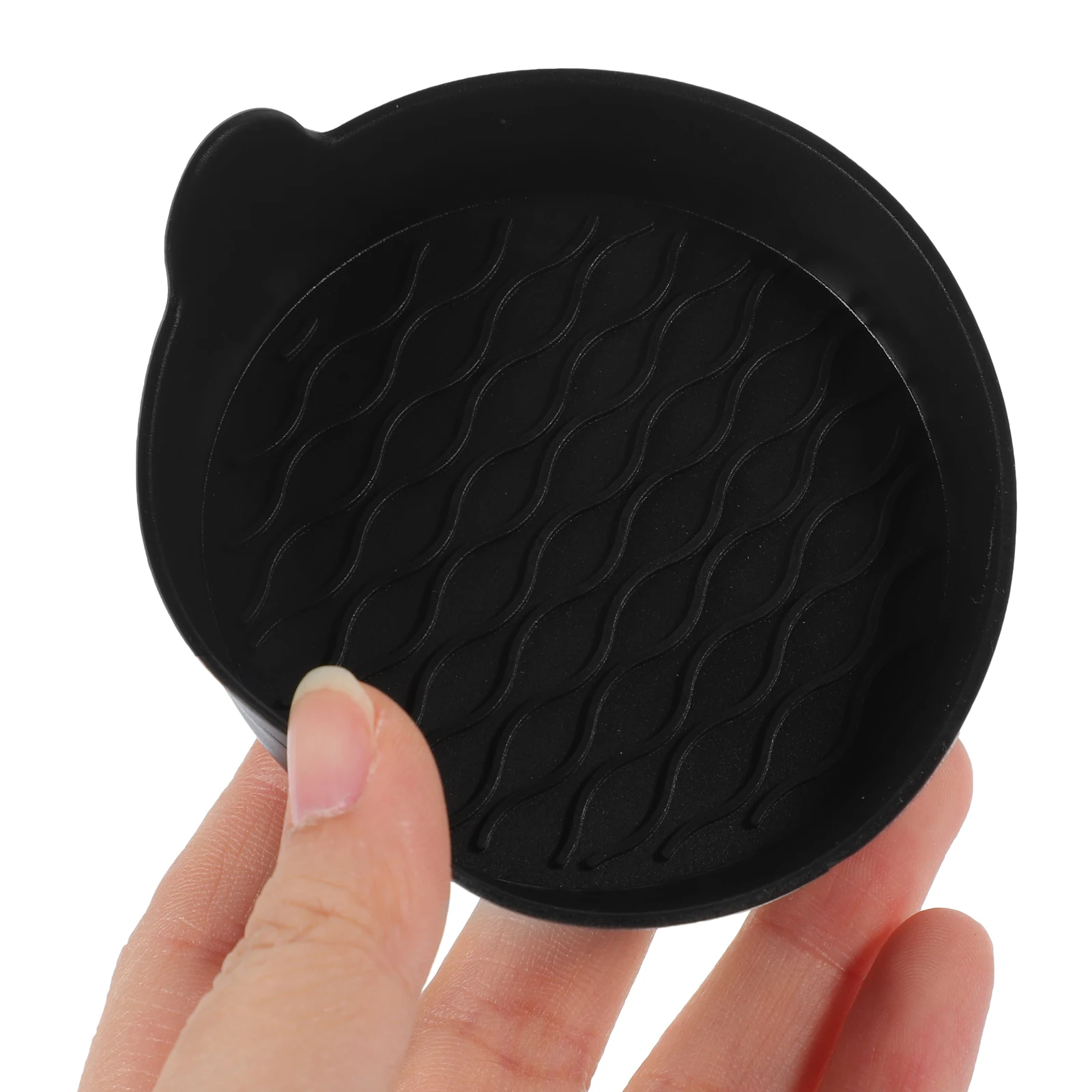 

4pcs Car Water Coaster Reusable Saucers Hot Drink Anti Skid Cup Mat Silicone Holder Black Round Non Slip Pad Car Organizing