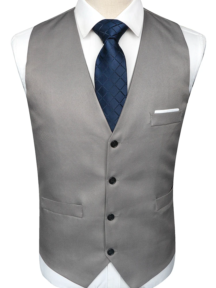 KAMBERFT Mens Waistcoat Tie Set Sleeveless Jacket Suit Vest Necktie  Wedding Business