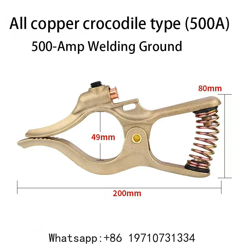 

T-style Welding Ground Clamp 500-Amp Brass Welding Ground Earth Clamp for Welding Machine for MIG/MMA/TIG/Plasma Welding