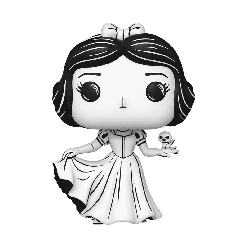 Funko Pop Snow White Model Cartoon Toys Black White Sketched Style Children Collectibles Girls Room Decorations Dolls Gifts