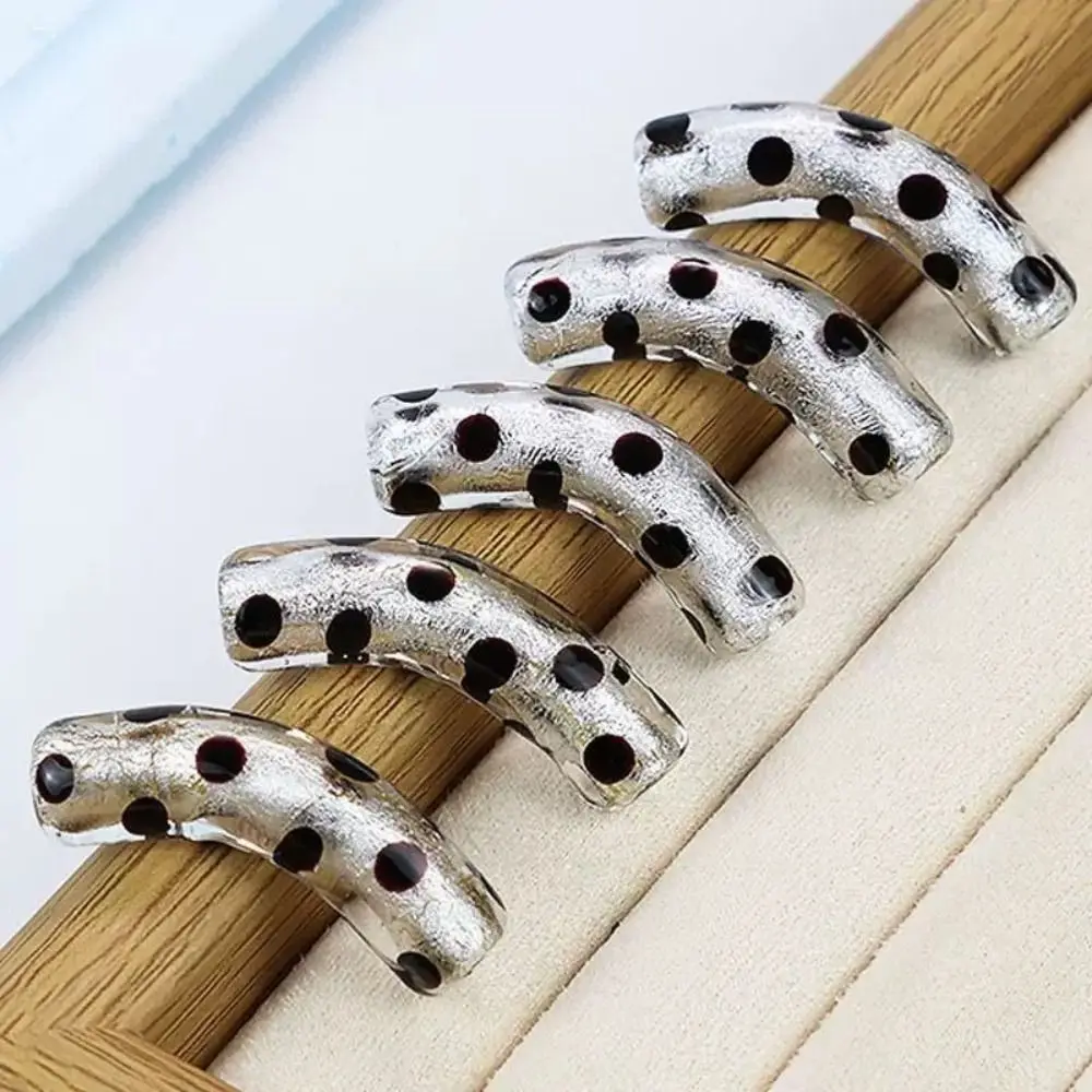 With Hole Curved Glass Beads 37 Styles Colorful Polka Dot Beads loose spacer beads Handmade Fired Lampwork Beads for 20pcs