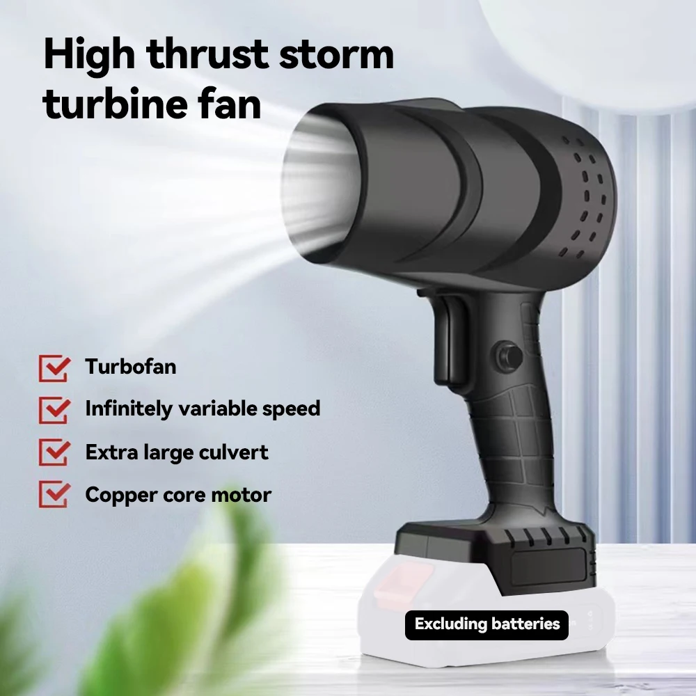 Handheld Car Hair Dryer Cleaning Violent Air Gun Turbo Jet Fan 70M Turbine Fan Lithium Air Blower High-Power For Makita Battery