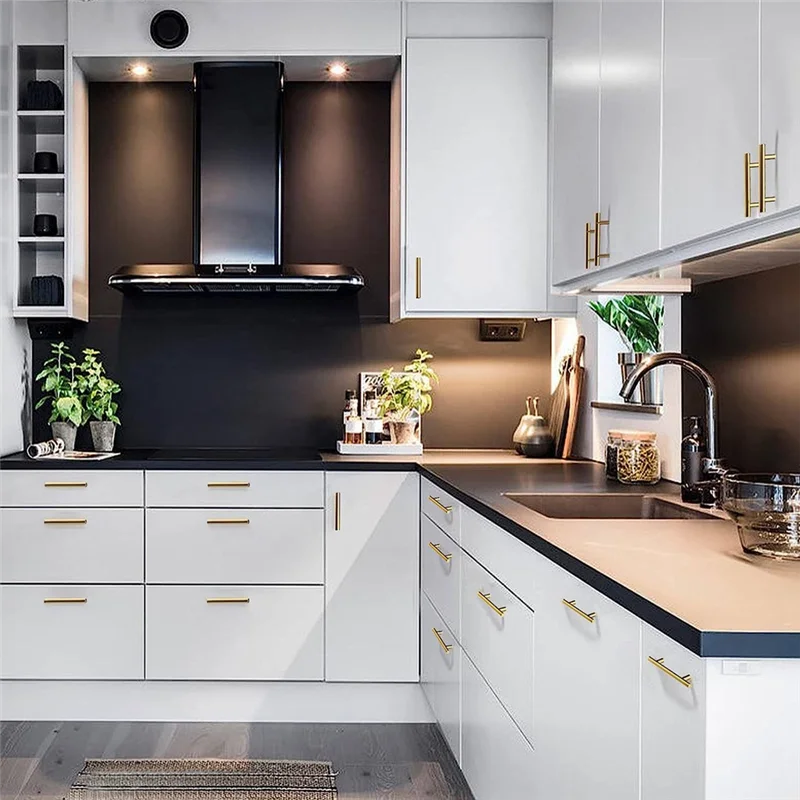 HOT SALE-30 Pack Cabinet Handles Brass Cabinet Gold Dresser Drawer Pulls Stainless Steel Door Hardware Handle 5Inch