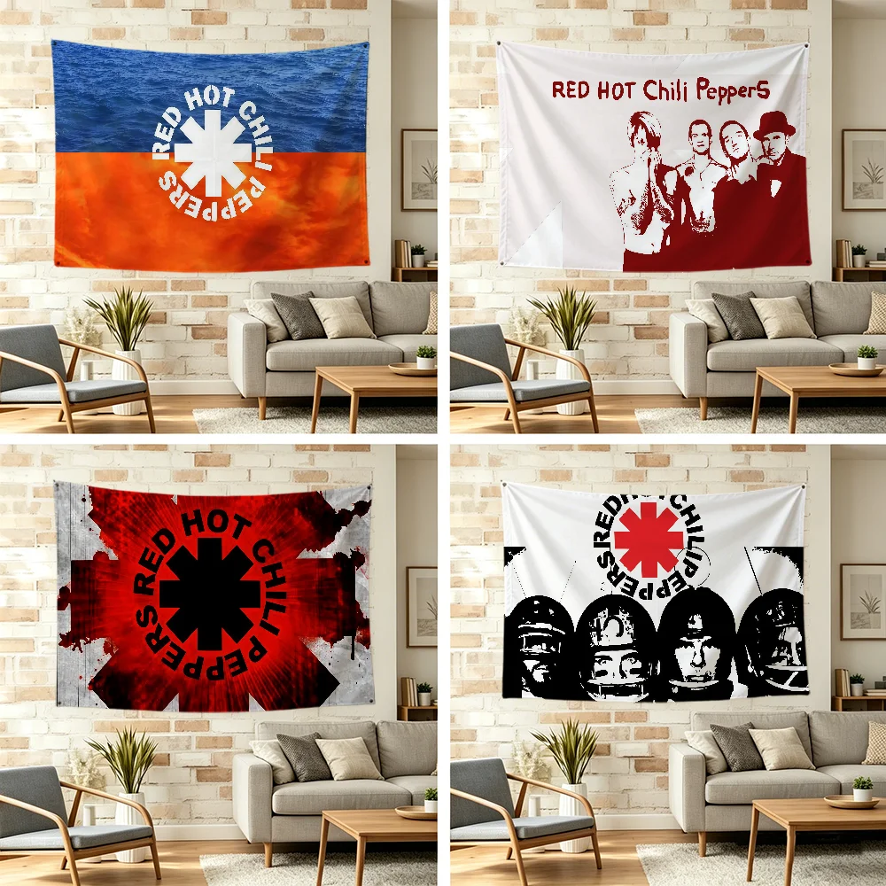 Album R-Red H-Hot C-Chili P-Peppers Flag Durable Outdoor Indoor Patio Festive Decoration Classic Design Pole Wall Room Banner