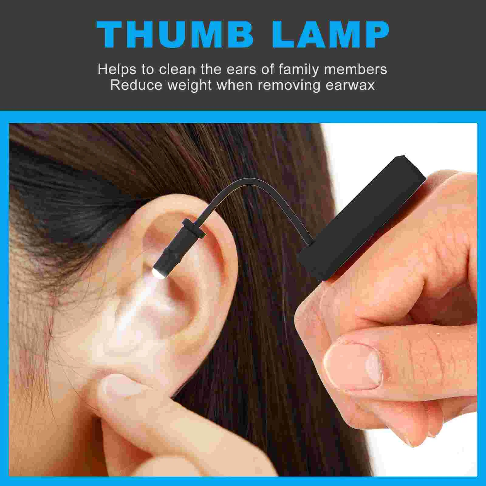 Ear Picking Tool Wax Removing Light Thumb Rechargeable Lamp Three-level Plastic Practical for