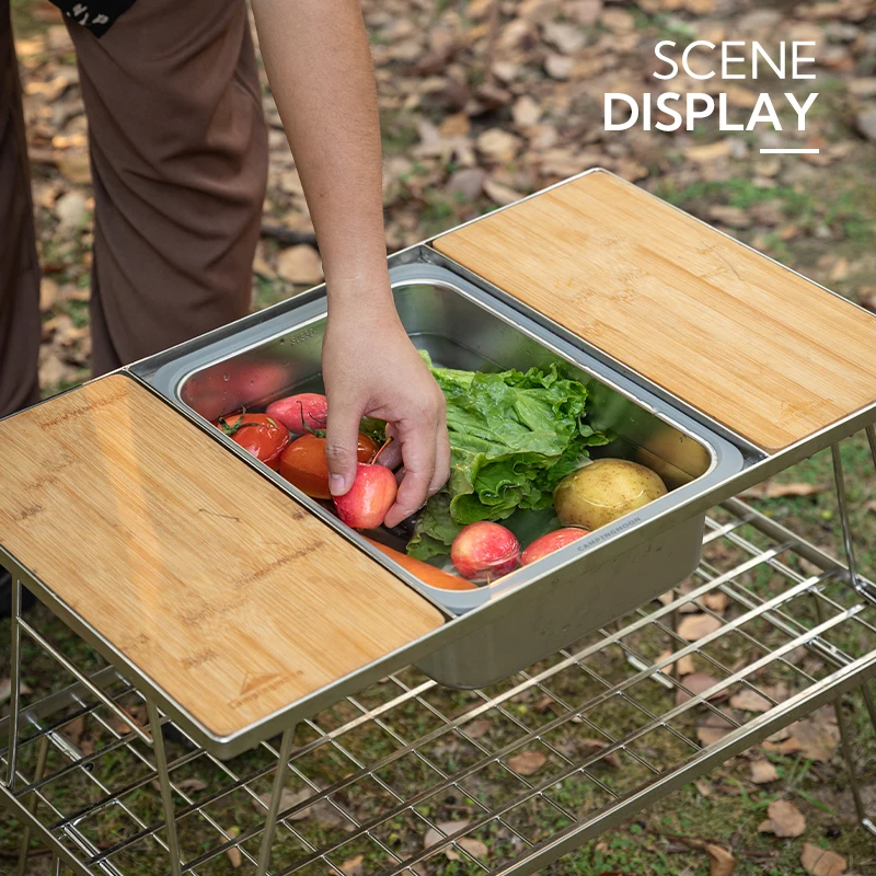 CAMPINGMOON CK-26 IGT وحدة واحدة بالوعة 304 الفولاذ المقاوم للصدأ متعددة الوظائف غسل الصحون بالوعة حوض تخزين المياه للتخييم في الهواء الطلق #1