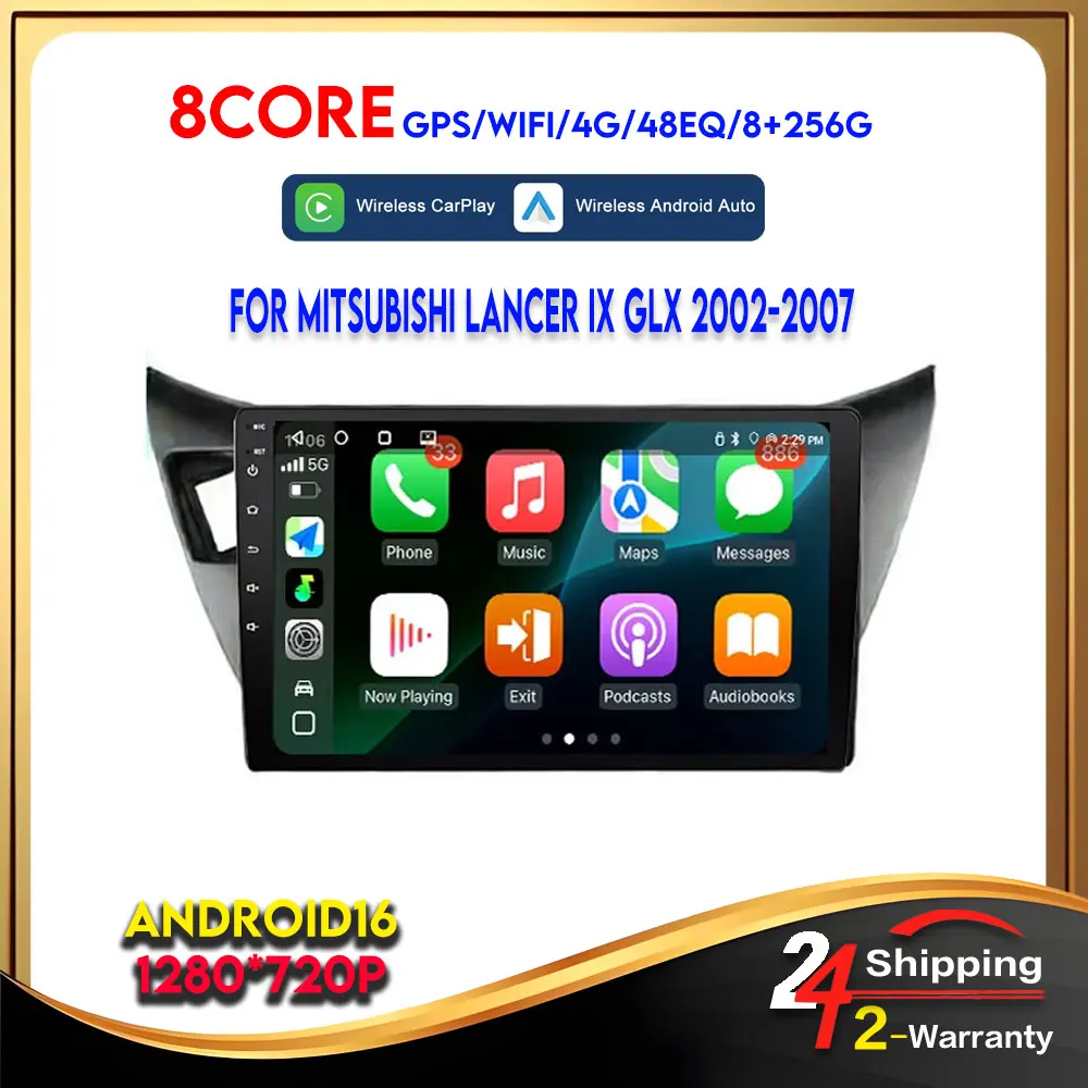 Car Radio Android 16 For Mitsubishi Lancer IX GLX 2002-2007 Carplay Wireless Bluetooth Car Radios Android Autostereo 4G WIFI