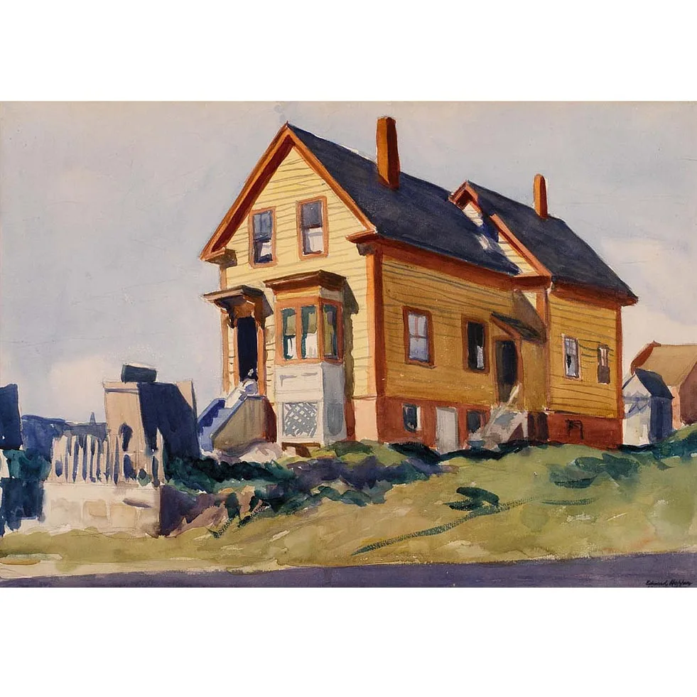 

House in Italian Quarter by Edward Hopper,Hand-painted building oil painting,Famous oil painting reproduction,Decoration picture