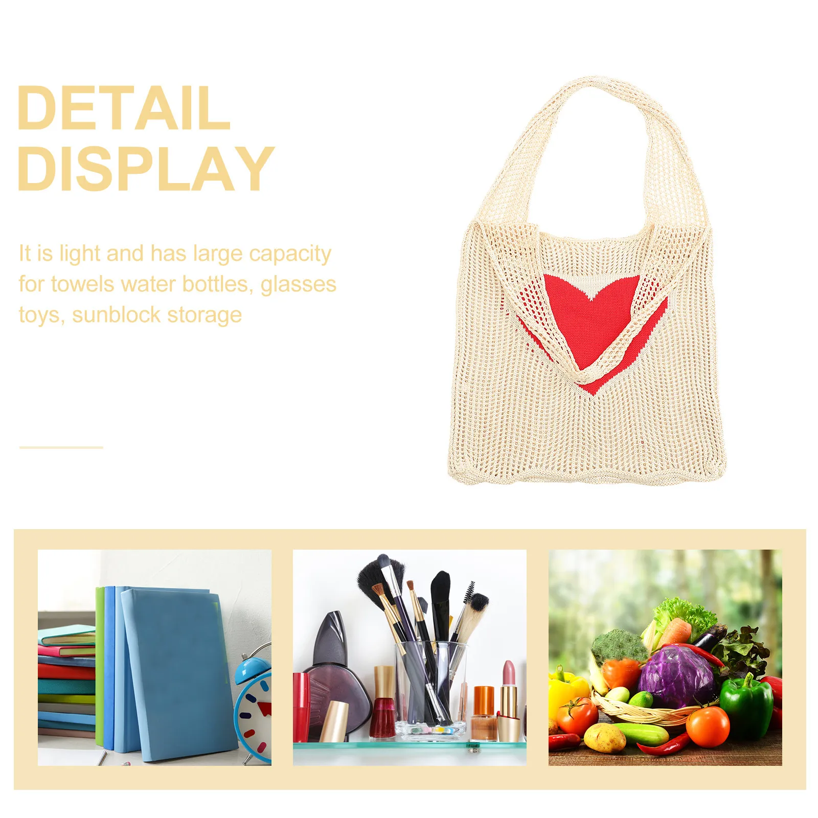 

Многоразовая сетчатая сумка для продуктов, большая вместимость, складная сумка-шоппер для овощей, фруктов, зонтов, легкая, для мелочей