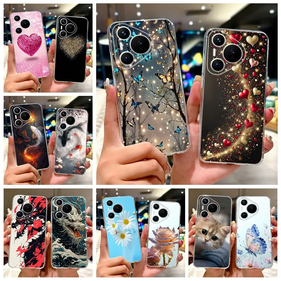 For Huawei Pura 70 Pro Plus Case New Luxury Painted Cover Soft Slim Phone Case For Huawei Pura 70 Ultra Pura70 Pro Fundas Bumper