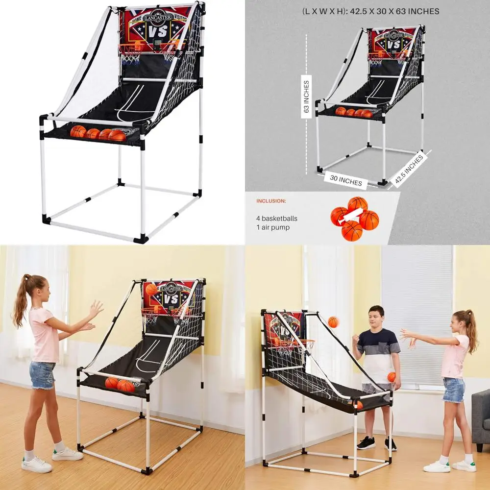 

Two-Player Junior Electronic Scorekeeping Arcade Basketball Hoop Game for Home Use