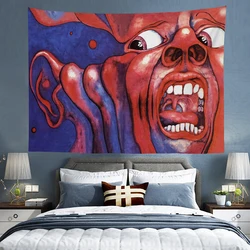 King Crimson Art Band Tapestry Wall Hanging Room Decor Wallpaper Aesthetic Bedroom Decoration Home Aesthetic Headboards Music