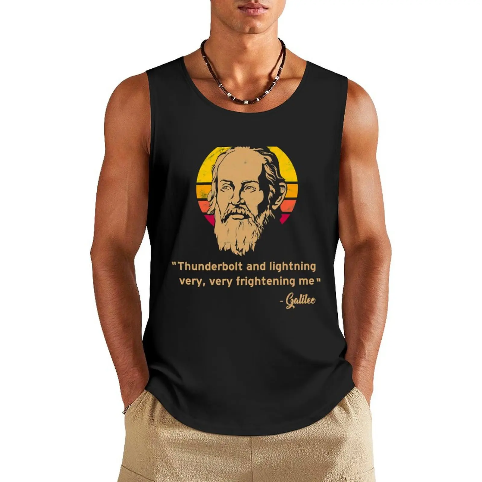 Thunderbolt and lightning Galileo Vintage Retro Tank Top muscle t-shirt Sportswear for men basketball