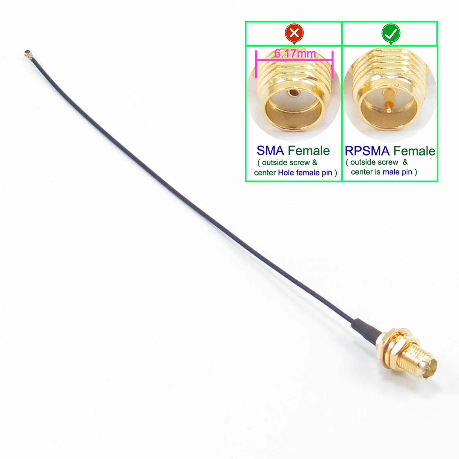 IPX4 WFL W.FL MHF4 to RP-SMA Female Bulkhead Waterproof Coaxial Cable Kable for Intel Wireless 9260 9260NGW 9260AC 9560 9560NGW