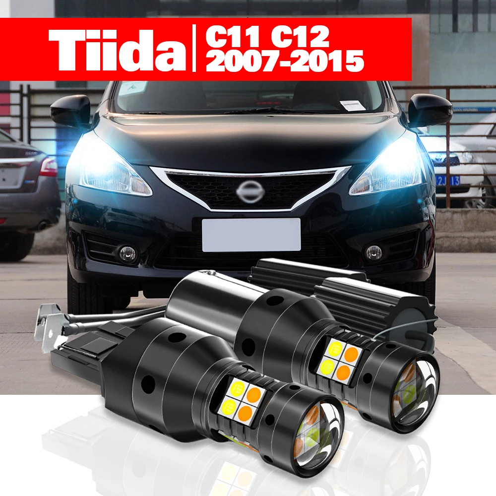 Für Nissan Tiida C11 C12 2007-2015 2 Stück LED Dual-Modus Blinker+Tagfahrlicht DRL 2009 2010 2011 2012 2013 Zubehör