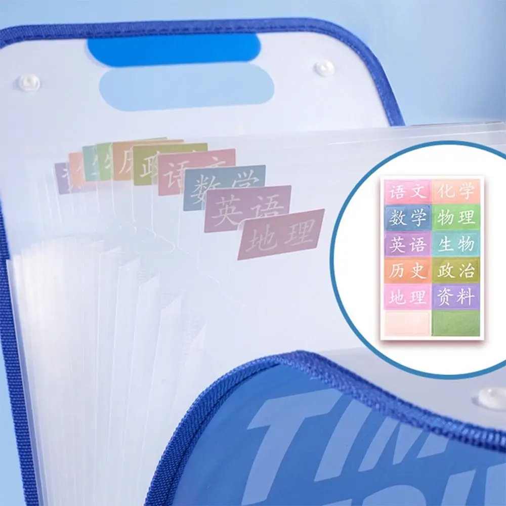 Creative Waterproof A4 File Folder With English Letter Pattern 13 Pockets File Organizer PP Transparent Envelope Folder