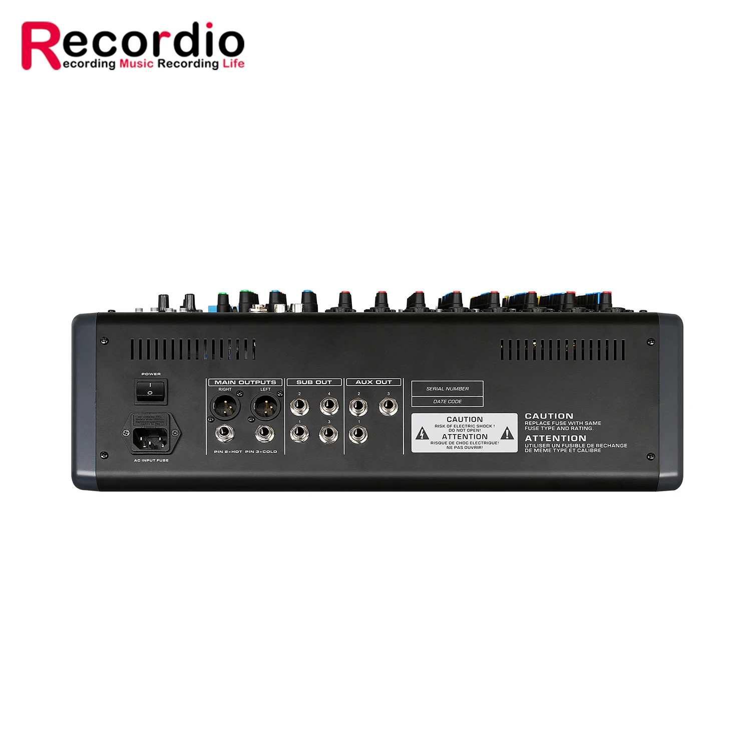 GAX-TFS12 Professional 12 Channels DJ Sound Audio Mixer 24 DSP Effector Stage Controller Dual 7-Segment Equalizer Mixing Console