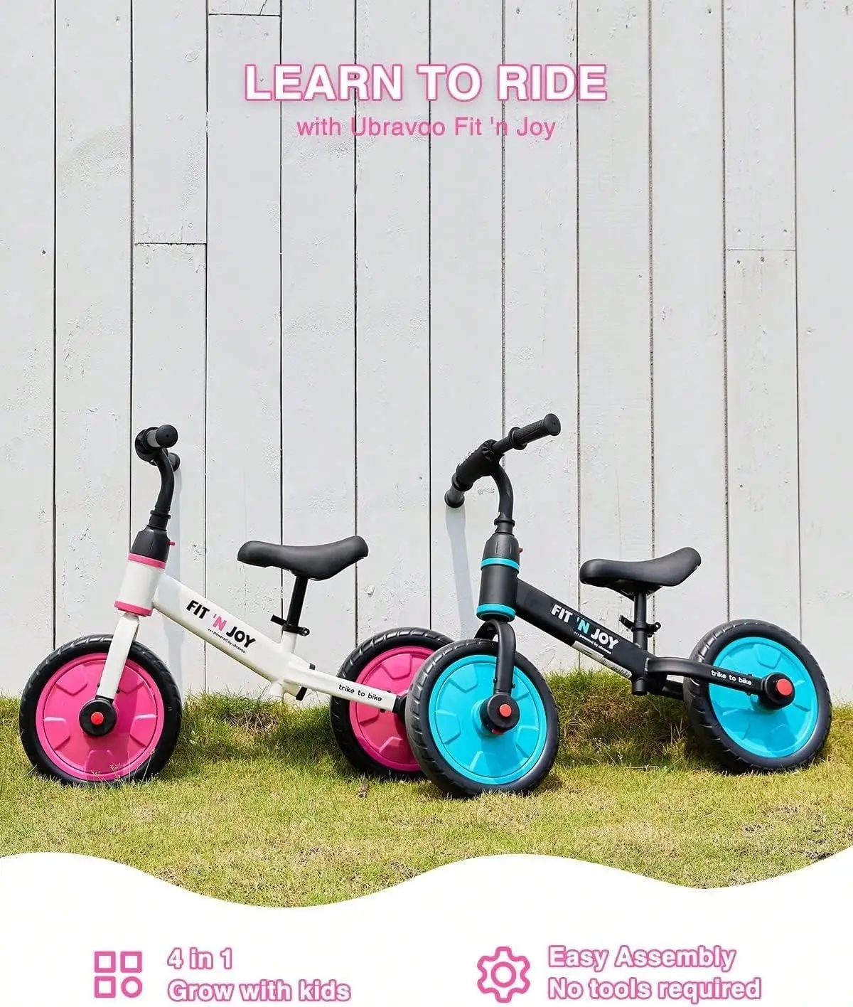 Kleinkind-Lernfahrrad, Fahrradspielzeug mit Stützrädern & Abnehmbaren Pedalen für 2-5 Jahre alte Jungen und Mädchen, Einfache Montage – Detail 9