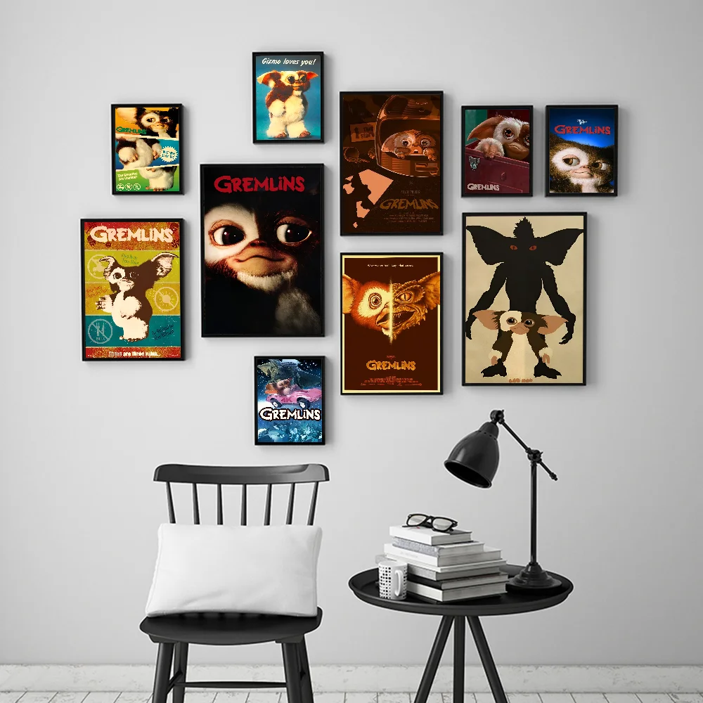 Gremlins Movie Anime Posters Sticky Waterproof Paper Sticker Coffee House Bar Kawaii Room Decor