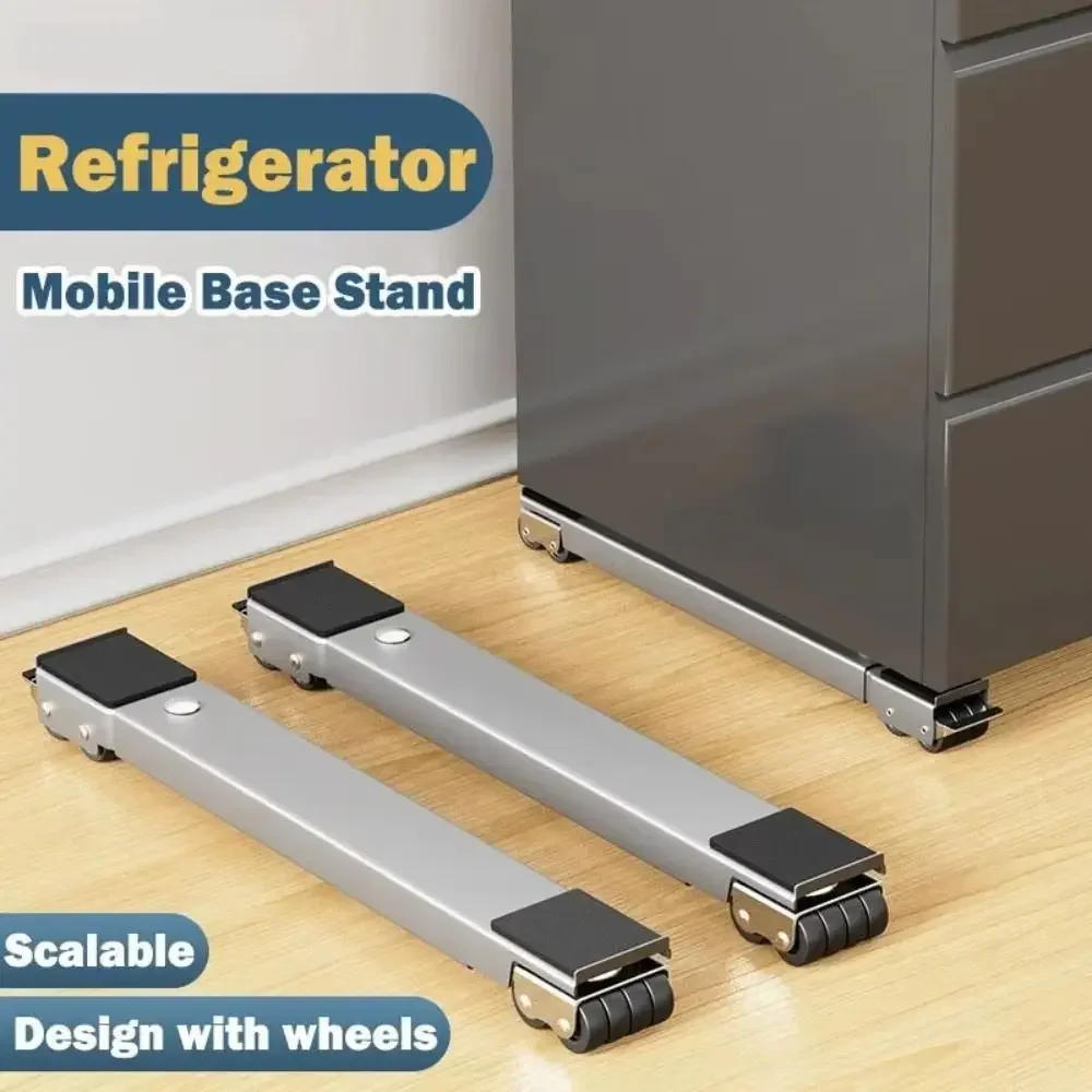 2pc Dryer Holder Universal Mobile Roller Bracket 24 Wheel Refrigerator Base Mount Multifunction Adjustable Washing Machine Stand