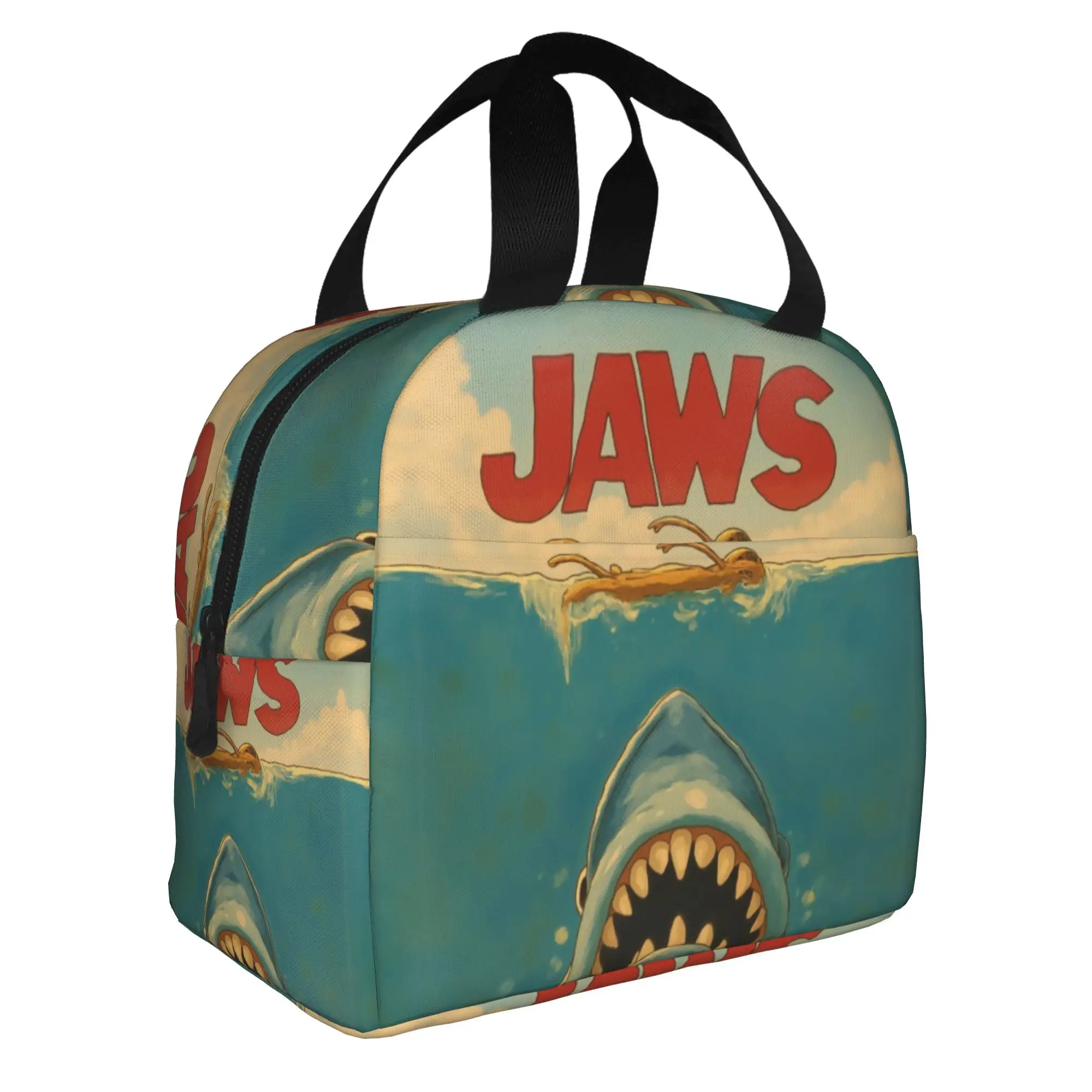 J-Jaw-Shark Lunch Bag Women Thriller Film Warm Cooler Insulated Lunch Box for Adult Office