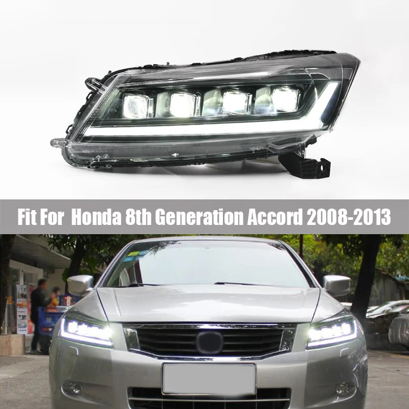 

Headlight Assembly Suitable For Honda 8th Generation Accord 2008 2009 2010 - 2013 LED Headlights Daytime Running Lights Streamer