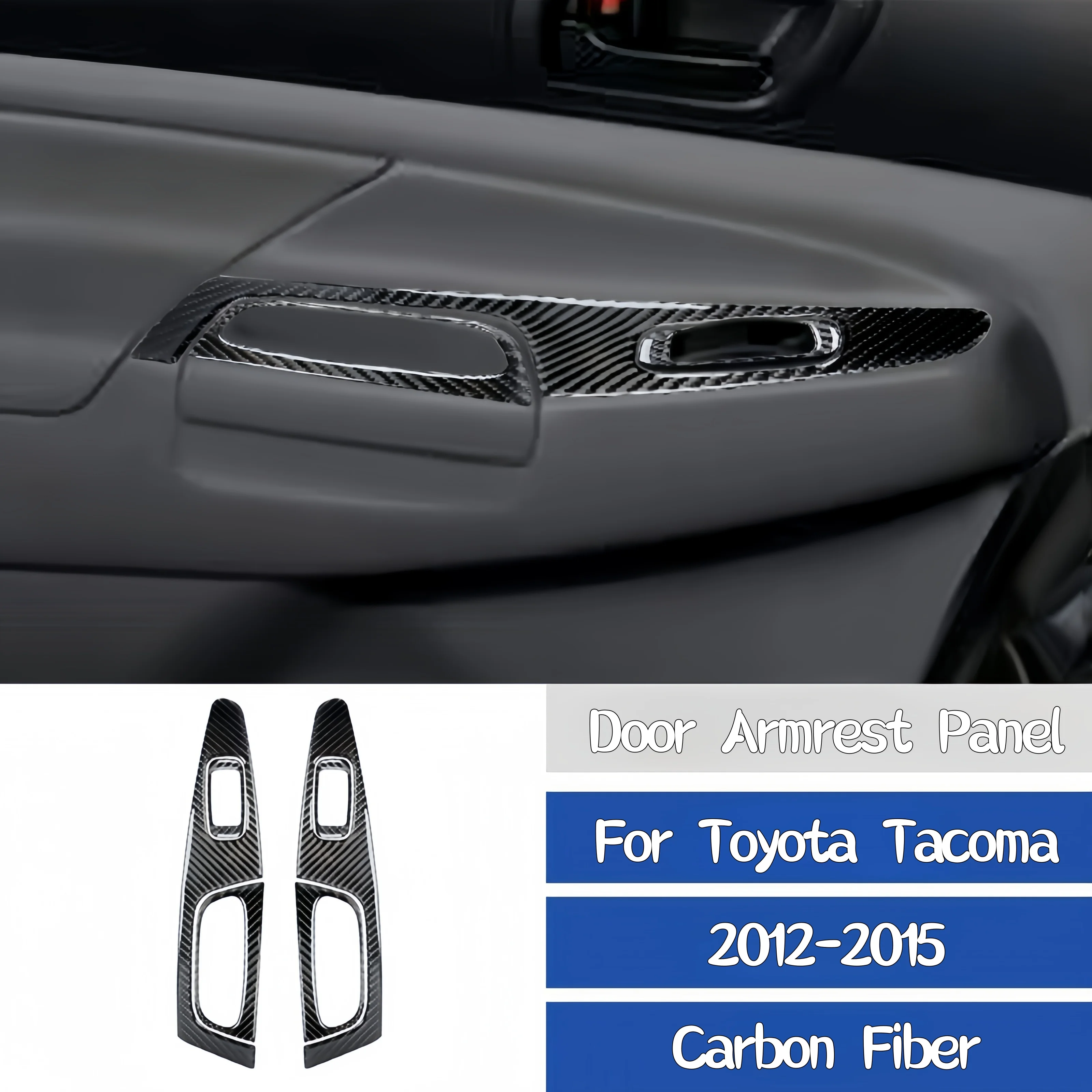 

Для Toyota Tacoma 2012 2013 2014 2015, углеродное волокно, подлокотник для двери автомобиля, накладка, декоративная наклейка, аксессуары для интерьера